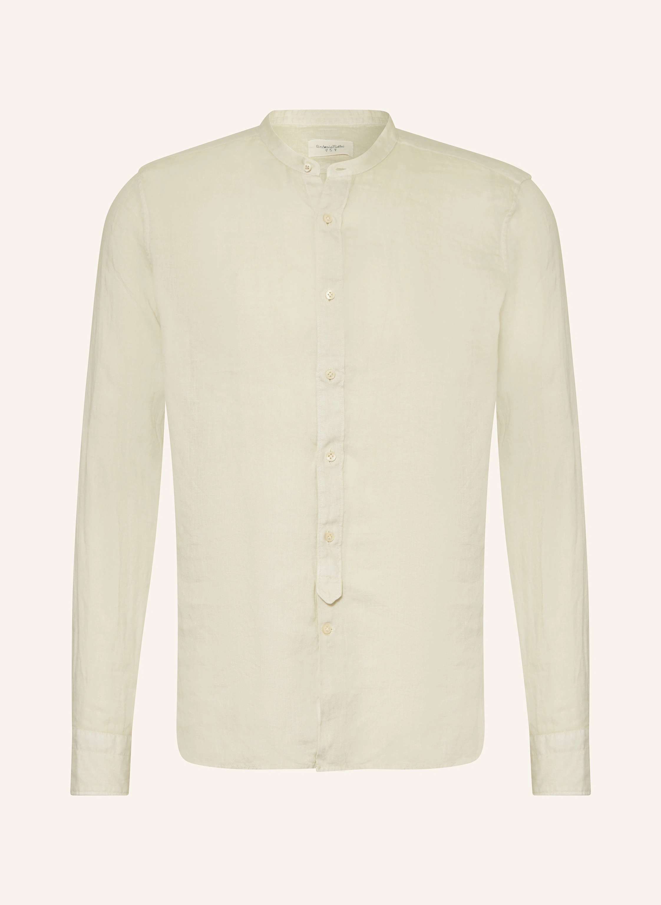 tintoria mattei Leinenhemd Slim Fit mit Stehkragen