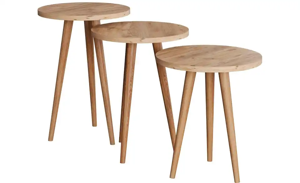 Couchtisch 3er-Set 34 cm 34 cm 34x34 Eiche, Eiche (Nachbildung)