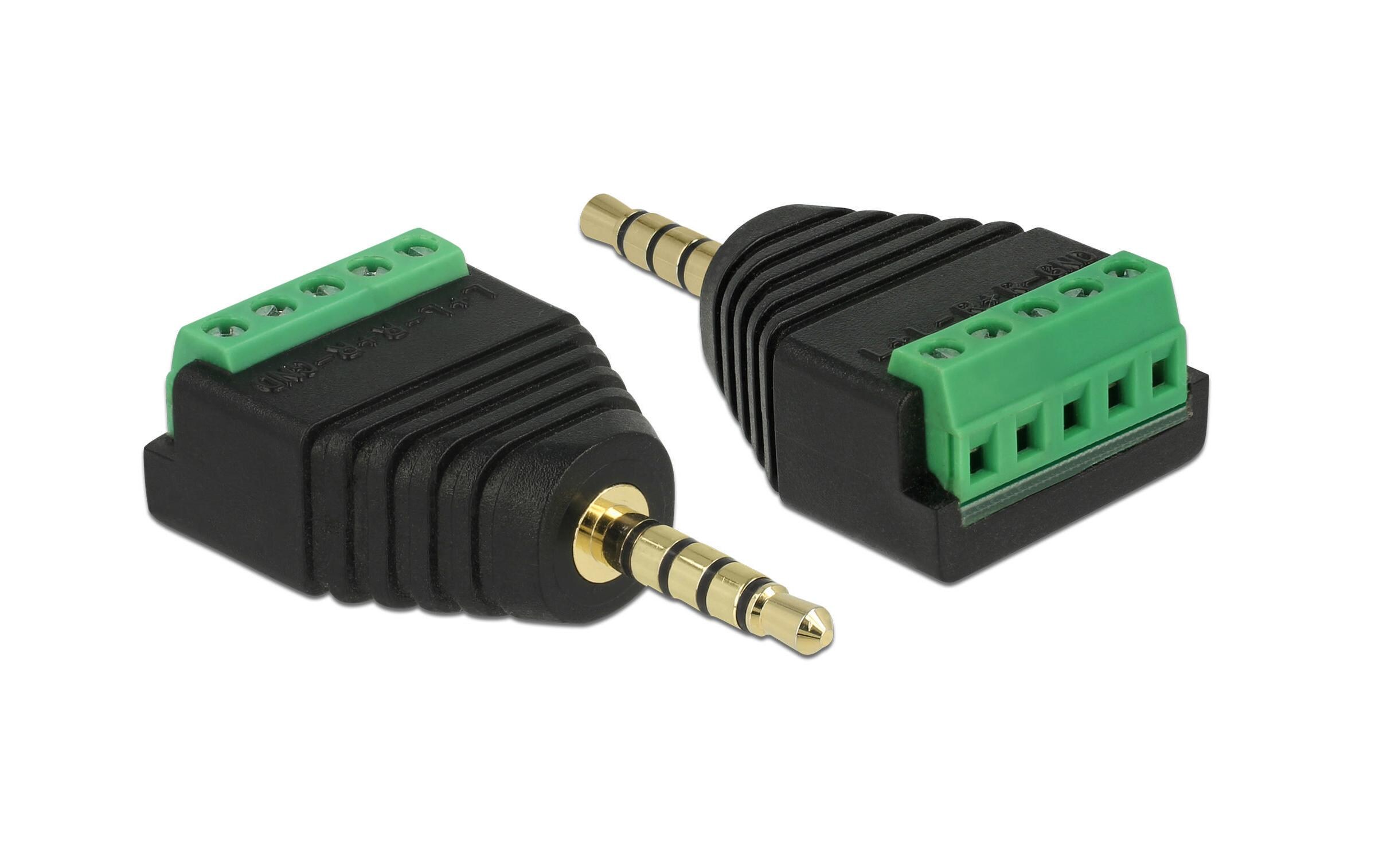 Audio-Adapter Unkonfektioniert - 3.5 mm KlinkeDelock Adapter Klinkenstecker 3,5 mm zu Terminalblock 5 Pin