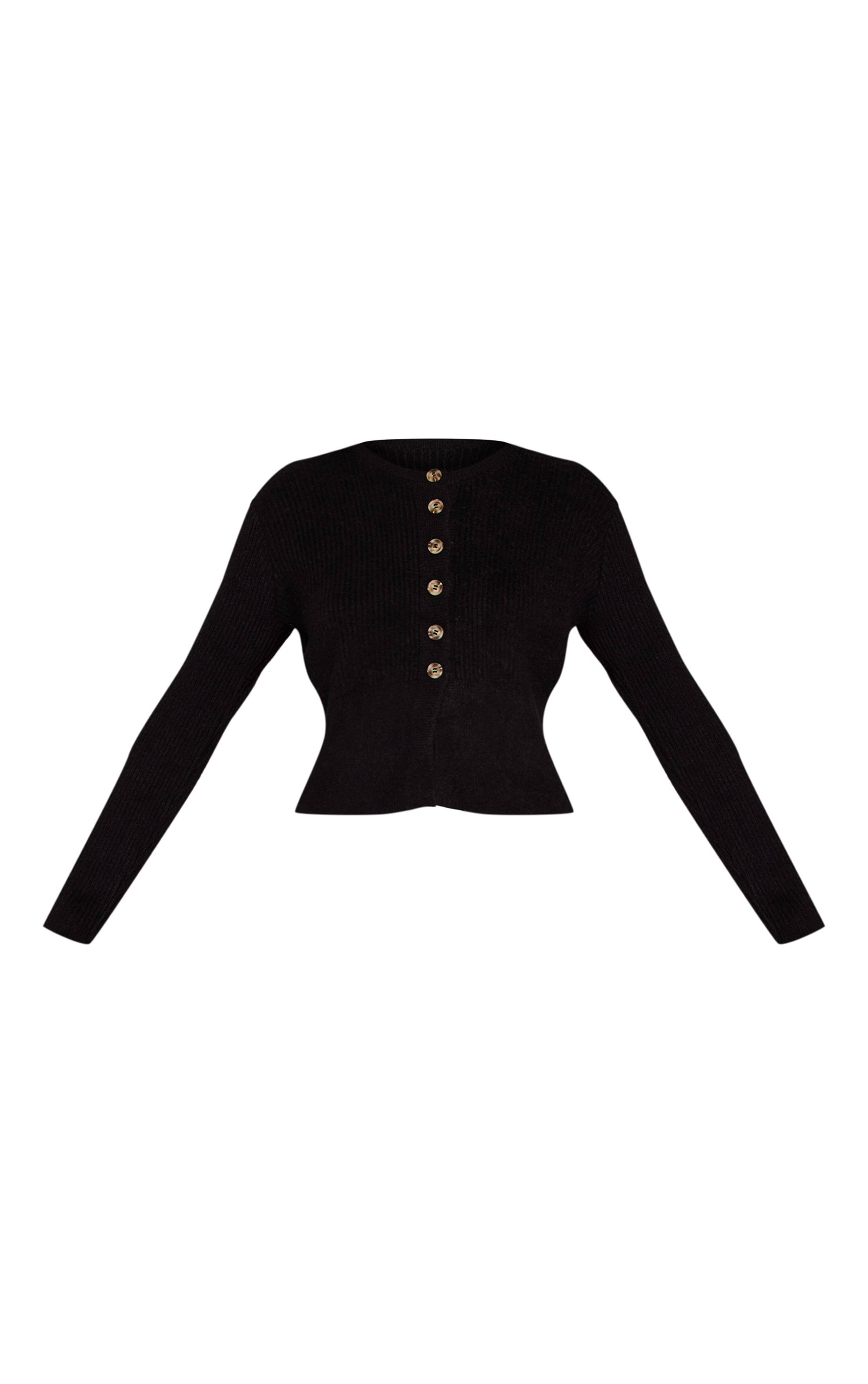 Noir Cardigan À Taille Cintrée