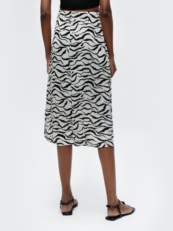 Saia midi fluida - Estampa de zebra
