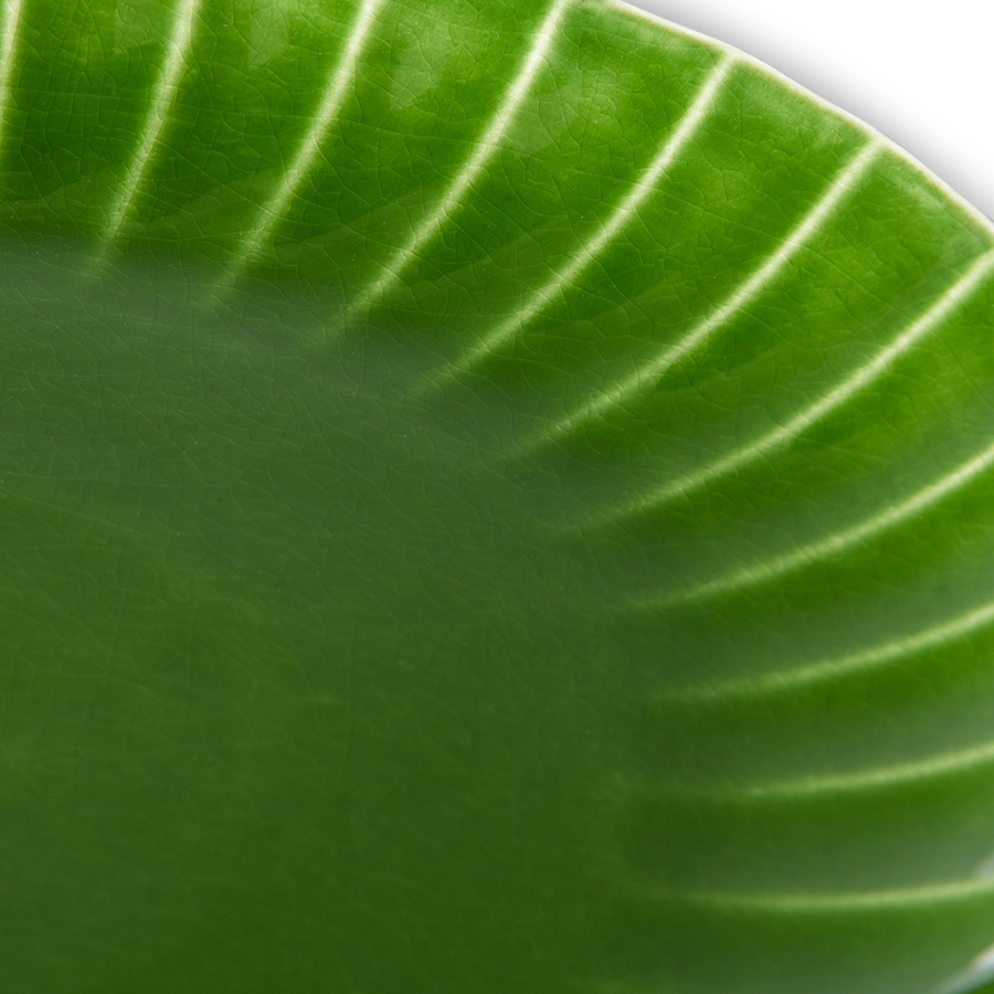 Dinerbord Emerald ribbed groen - set van 2