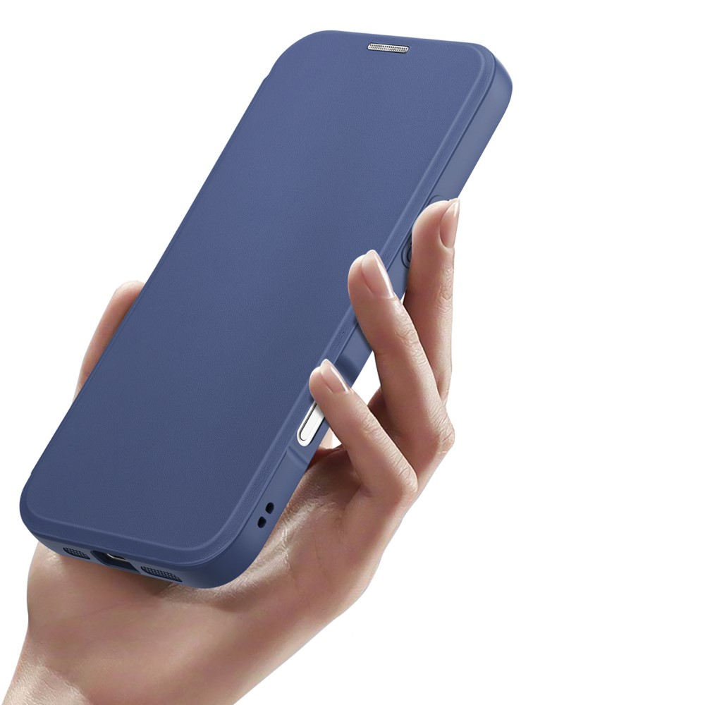 iPhone 16 Pro Max MagSafe Hybrid Leder Tasche   Kunststoff Rückseite - Blau / Transparent