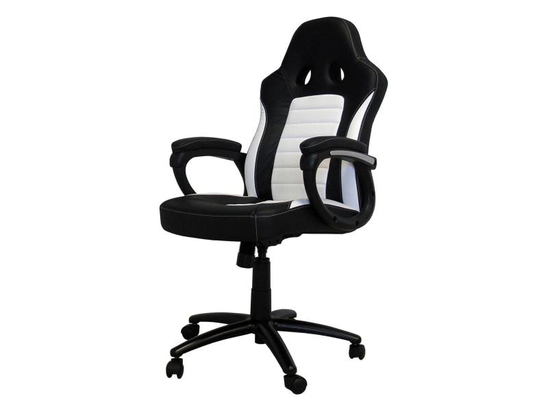 Racing Chairs Gaming-Stuhl CL-RC-BW Weiss/Schwarz Besonders bequemer Computersessel