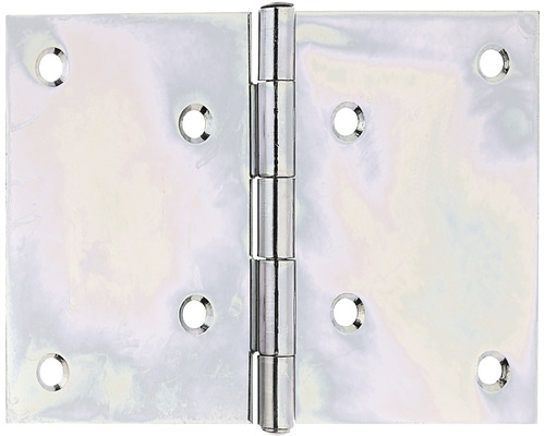 Breed scharnier met geklonken messing pen, 100 x 150 mm, sendzimir verzinkt
