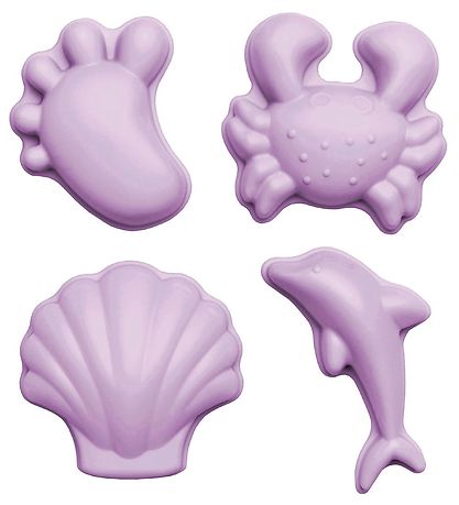 Scrunch Sandformen - 4 st. - Silikon - 6,5-10,5 cm - Helles Lila