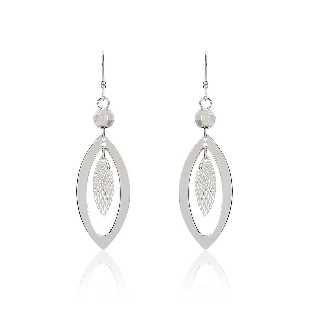 Boucles D'oreilles Pendantes Lucinda Argent Blanc