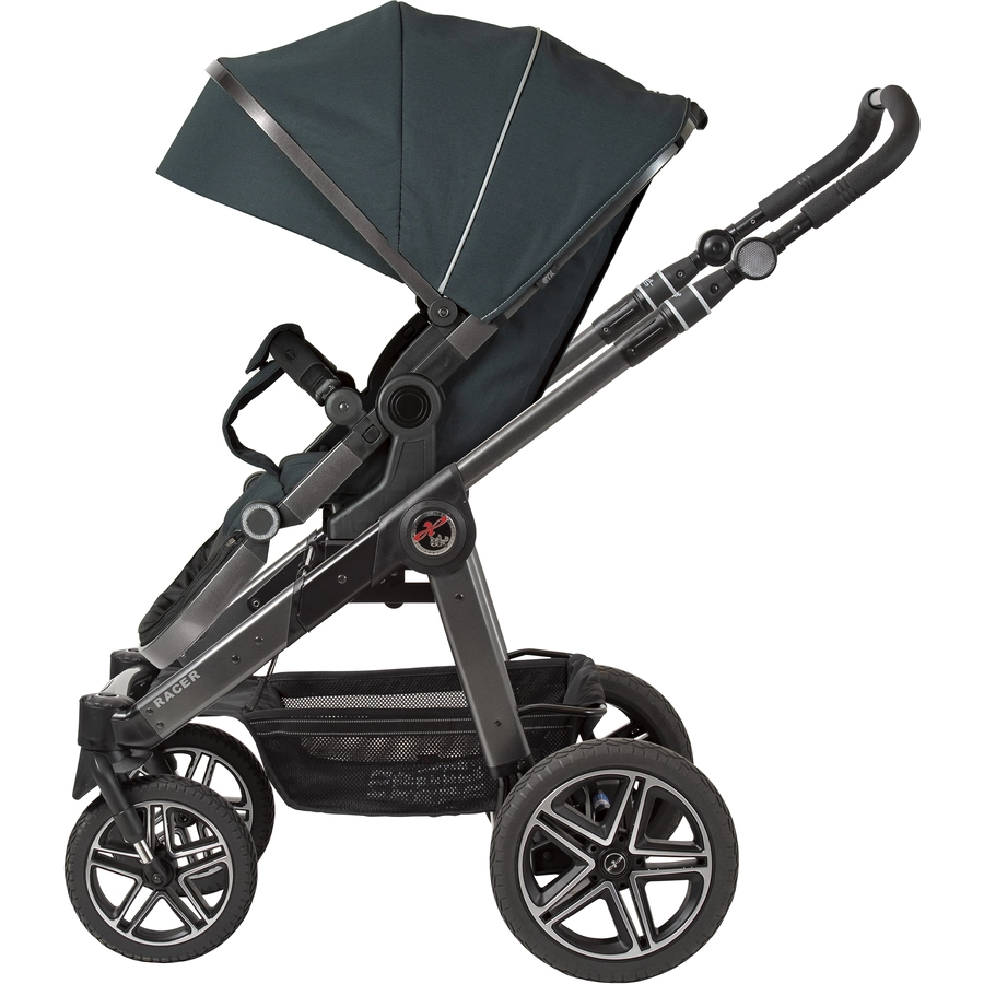 Hartan Kinderwagen Racer GTX mit Handbremse Casual Collection racing stars (912) Gestellfarbe platin