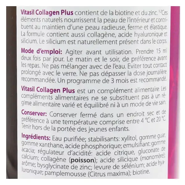 Vitasil Collagen Plus - Collagène Beauté de la Peau 500ml