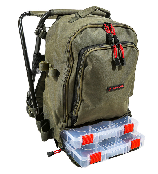 Ultimate Angler Backpack Chair (2 Boîtes de Pêche Incluses)