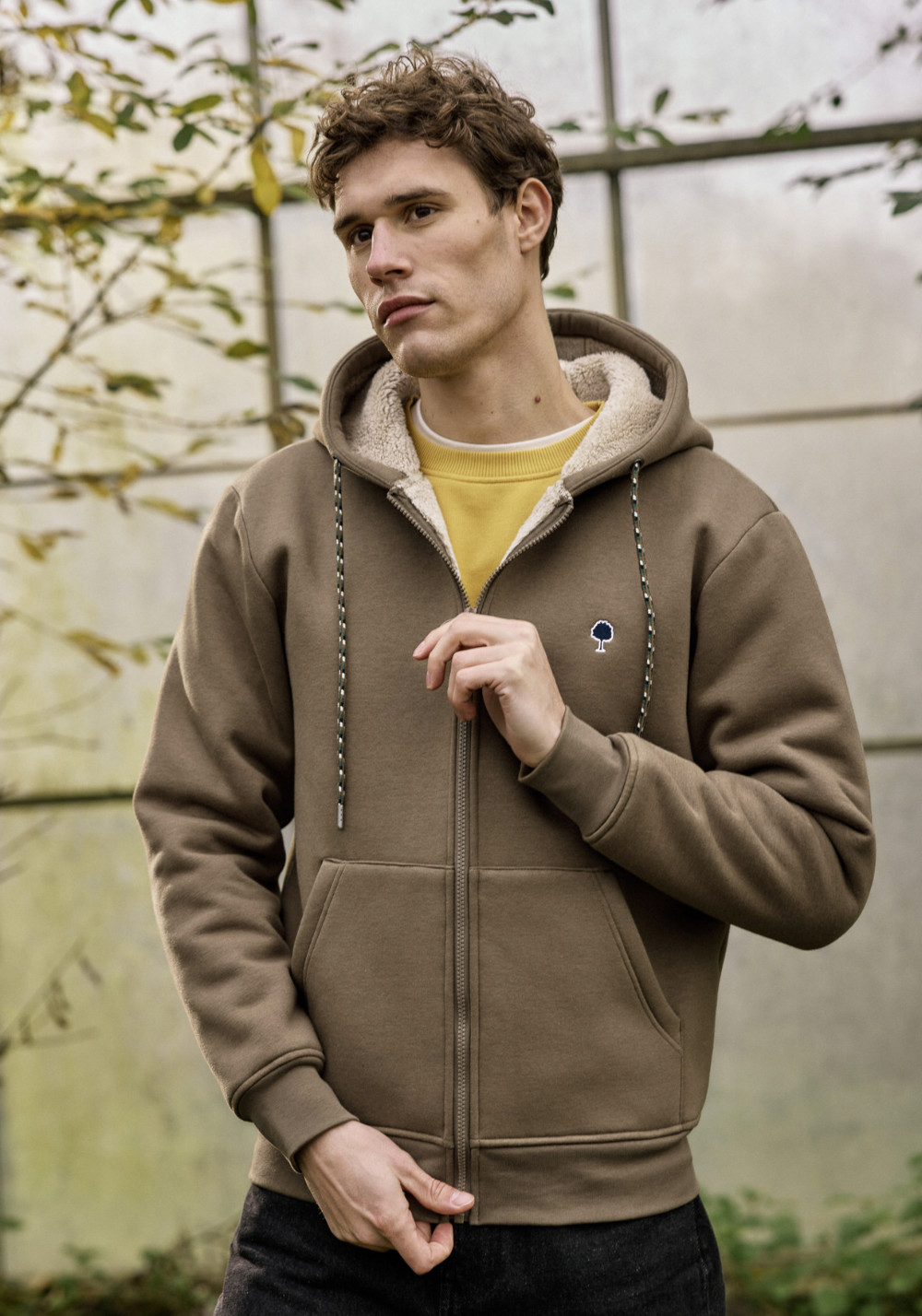 Faguo Zip-Hoodie Meygal Sweat Knit Chestnut