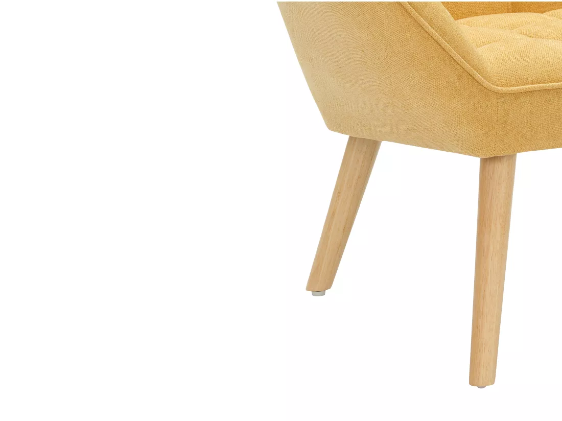 Fauteuil en tissu jaune moutarde CASERTA