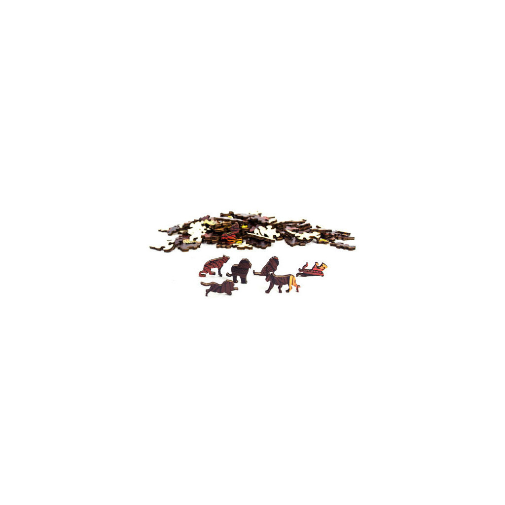 Rainbow Wooden - Puzzle en bois - Lion - 121 pièces