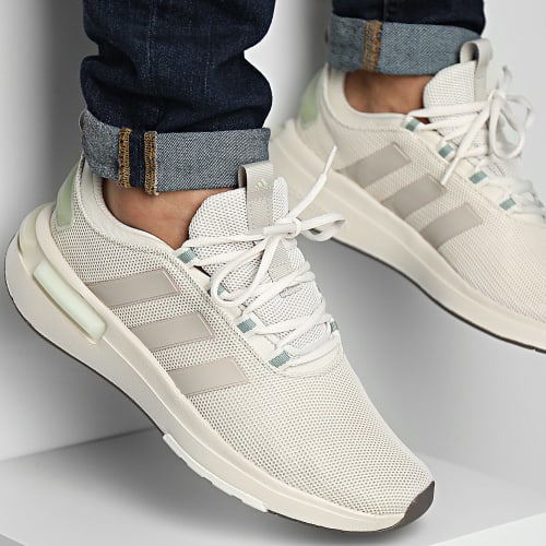 Baskets Racer TR23 ID7355 Aluminium Wonder Beige Silver Green