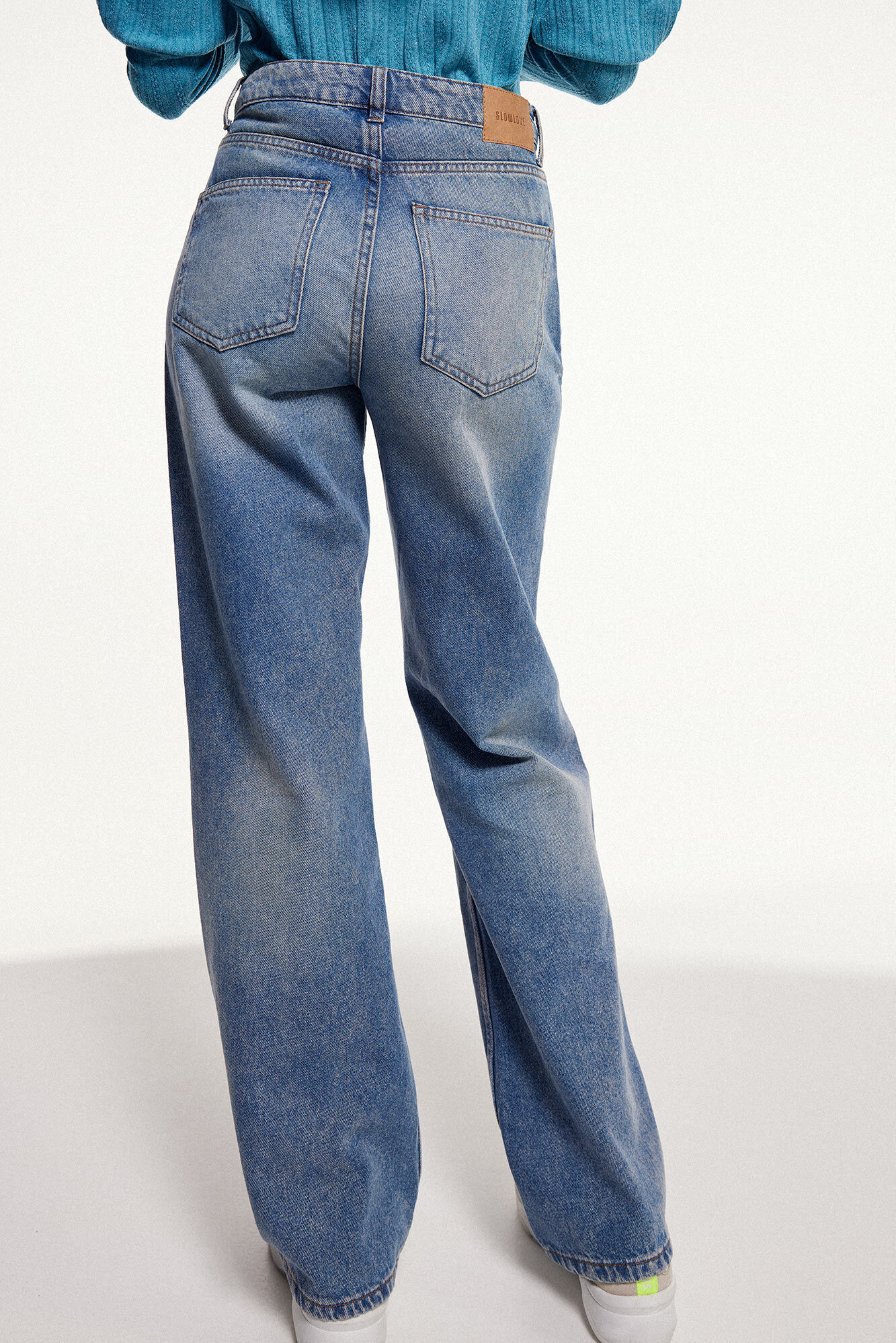 Calça jeans de corte regular - Azul