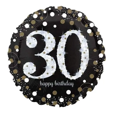 amscan Folienballon Happy Birthday 30 holographic
