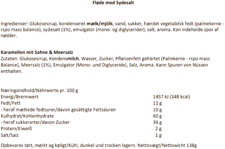 Karamel Kompagniet Fløde med sydesalt elegance