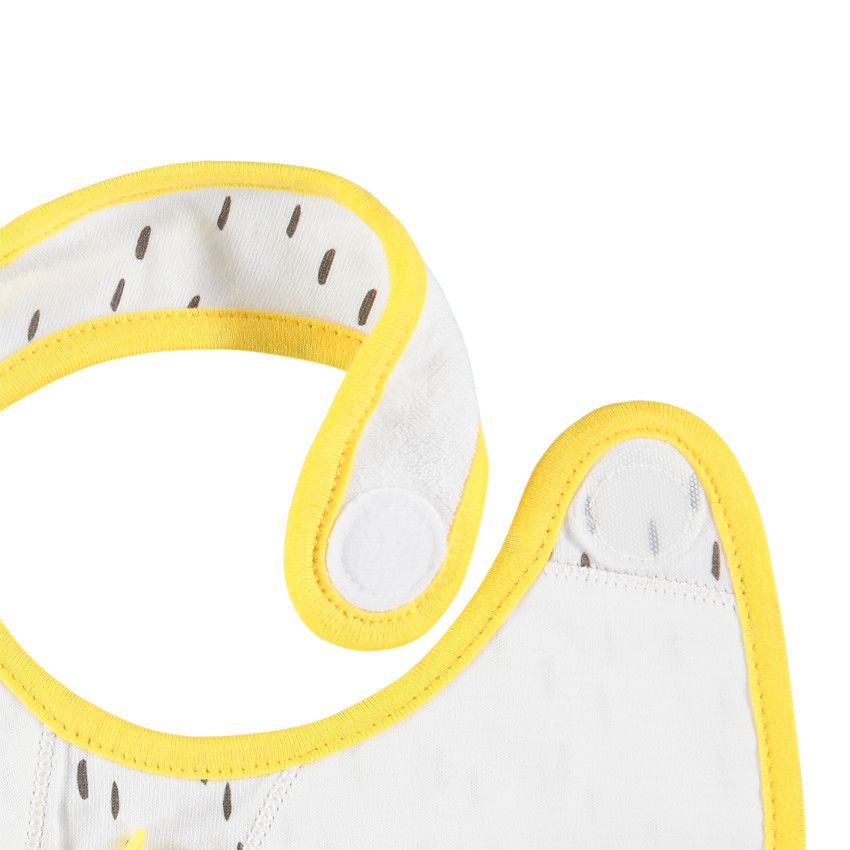 Lot de 2 bavoirs courts avec motif / uni - Blanc