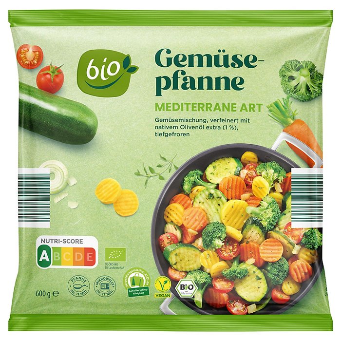 GUT BIO Bio-Gemüsepfanne 600 g, Mediterrane Art