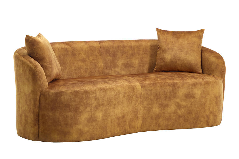 Extravagantes Sofa ELEMENTAL 180cm senfgelb Samt 2-Sitzer Couch Federkern