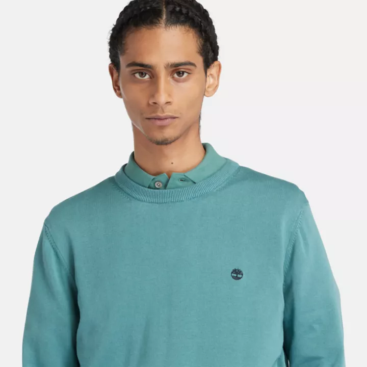 Pull à col rond Williams River pour homme en bleu sarcelle