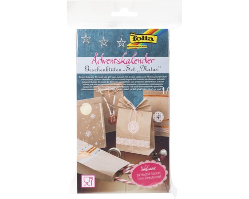 Adventskalenderset, blanco natuurlijke papieren zakken, 49 stuks