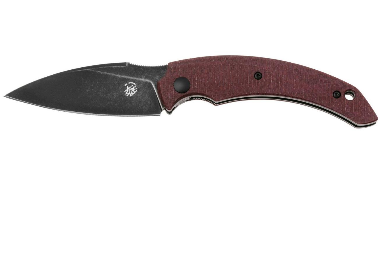 Fox Knives Honos FX-538 MP, Black Idroglider Becut, Plum Jute Micarta zakmes, Bastinelli design