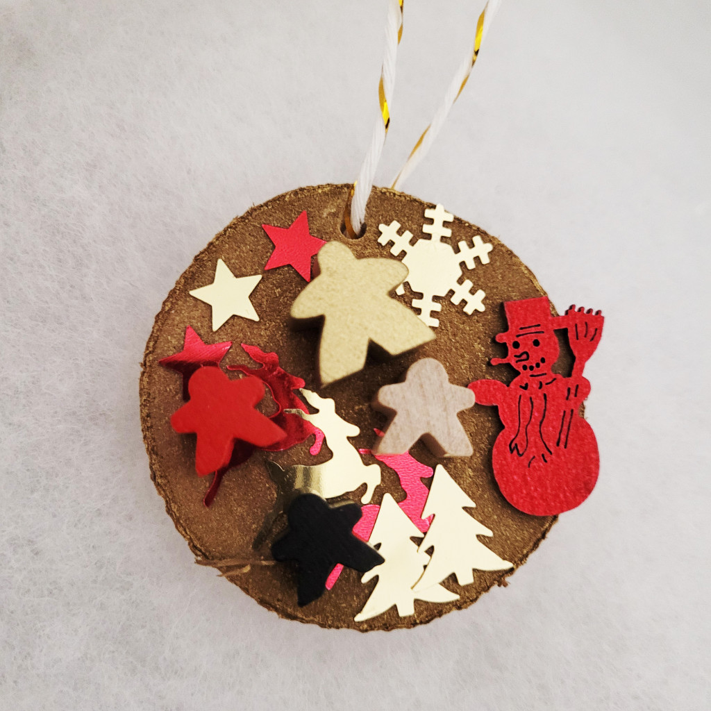Boules de Noël rondin de bois - Rouge