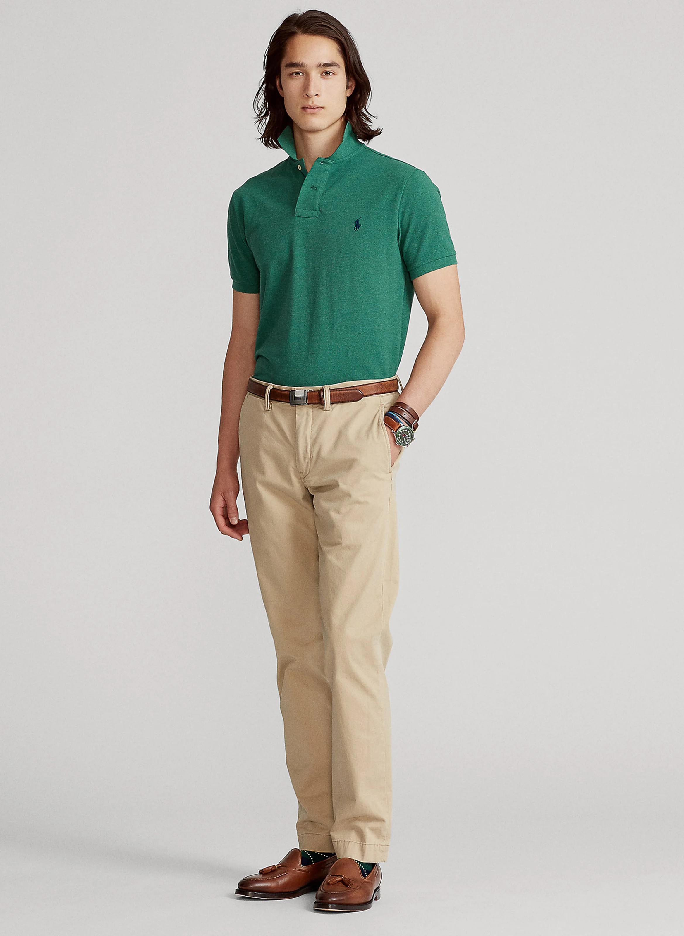 Polo custom-fit en coton piqué | Vert
