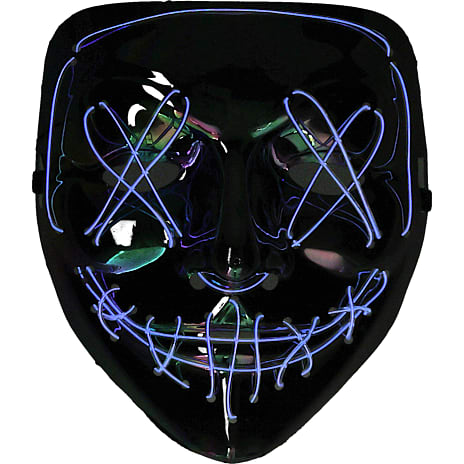 Halloween maske med LED - flere varianter - assorteret