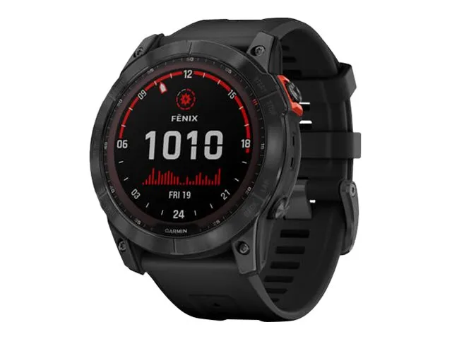 Garmin fenix 7X Solar - 51 mm - skifergrå - sportsur med bånd - silikone - sort - håndledsstørrelse: 127-210 mm - display 1.4