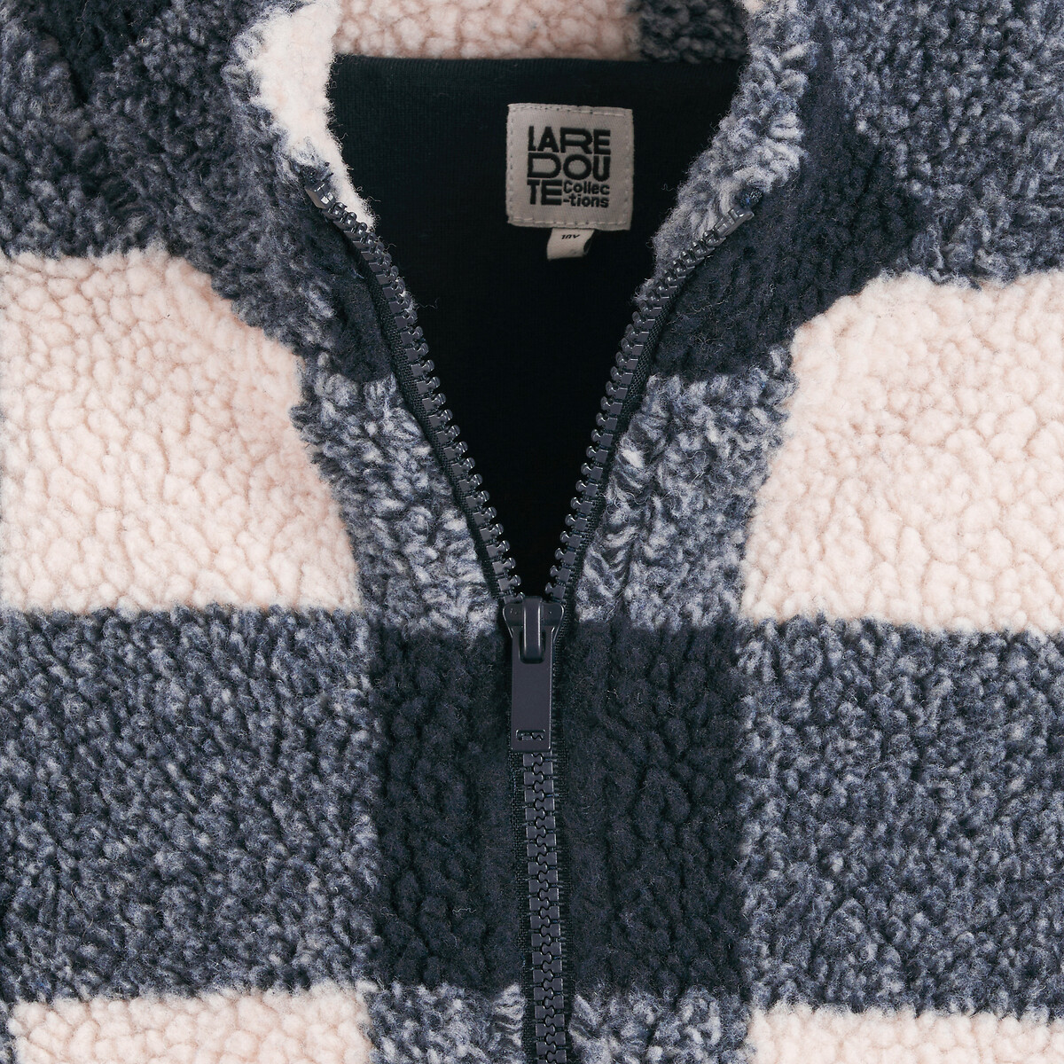 COLEÇÕES LA REDOUTE<br>Suéter xadrez com gola alta e zíper, em sherpa