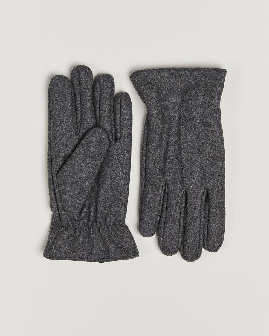 Amanda Christensen Lined Wool Gloves Grey Melange