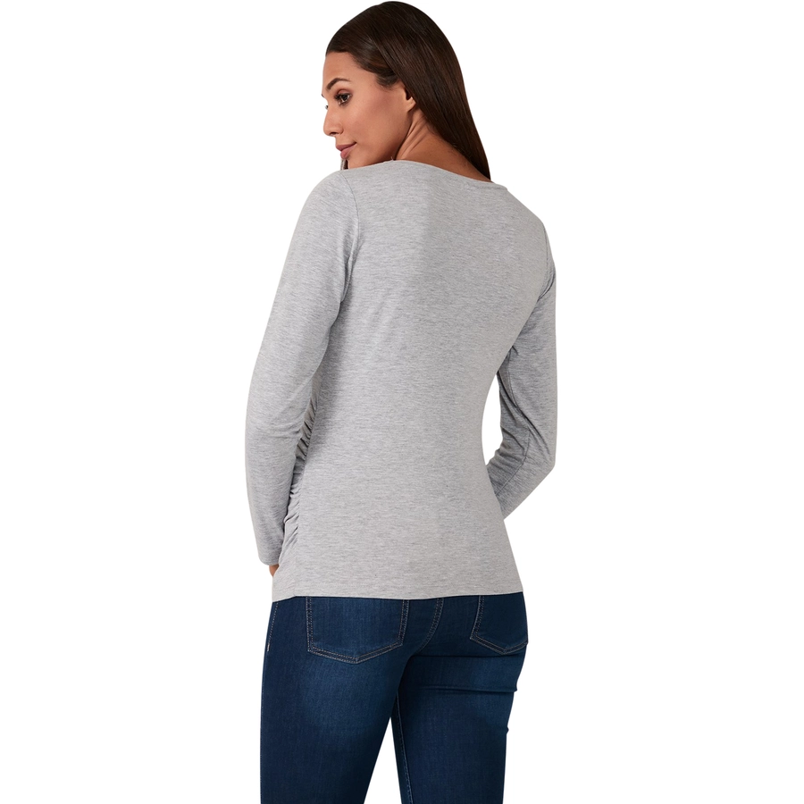 M.M.C. Umstandslangarmshirt Baby Füße mit Motiv Grau