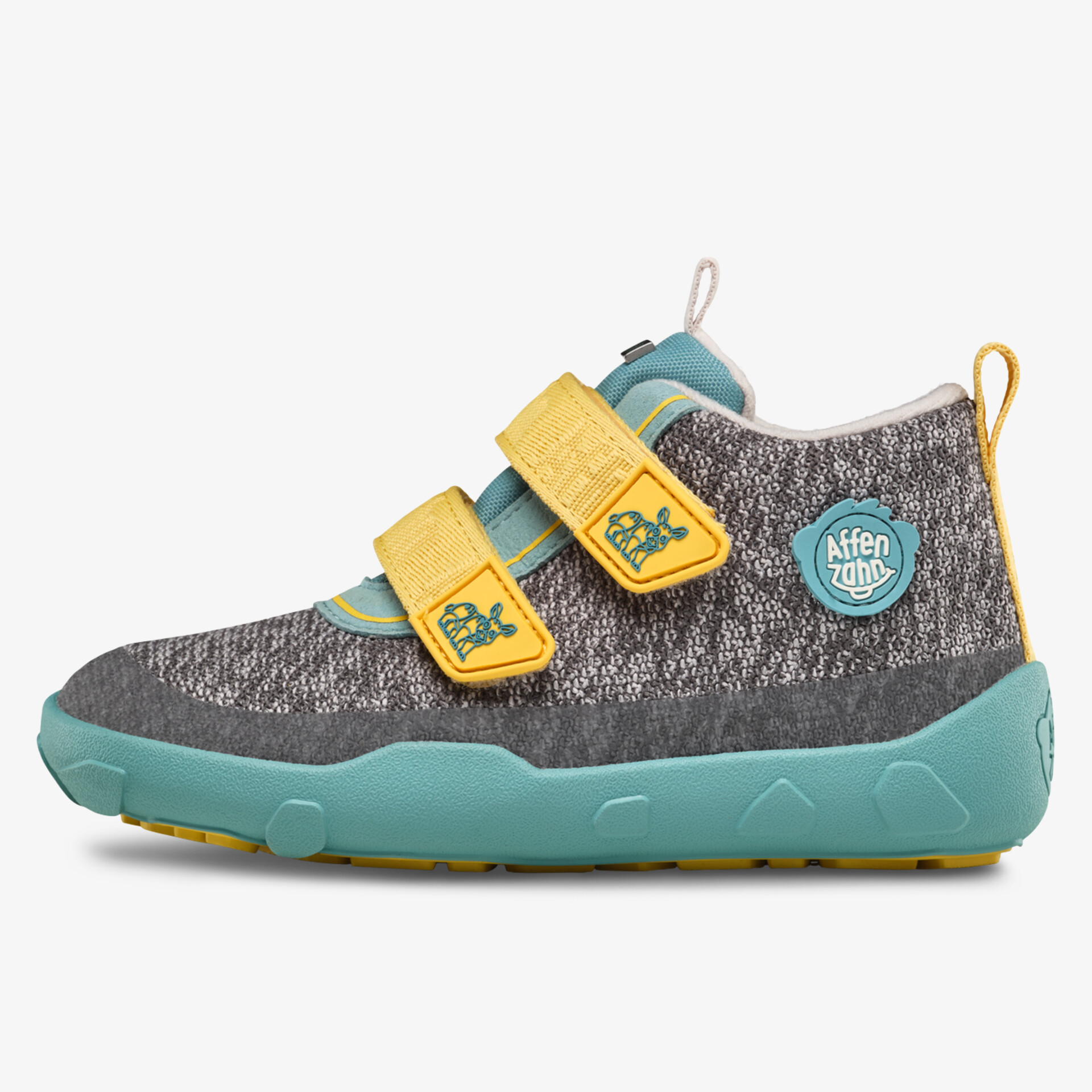 Affenzahn Knit Happy Nashorn Kinder Barfußschuhe grün