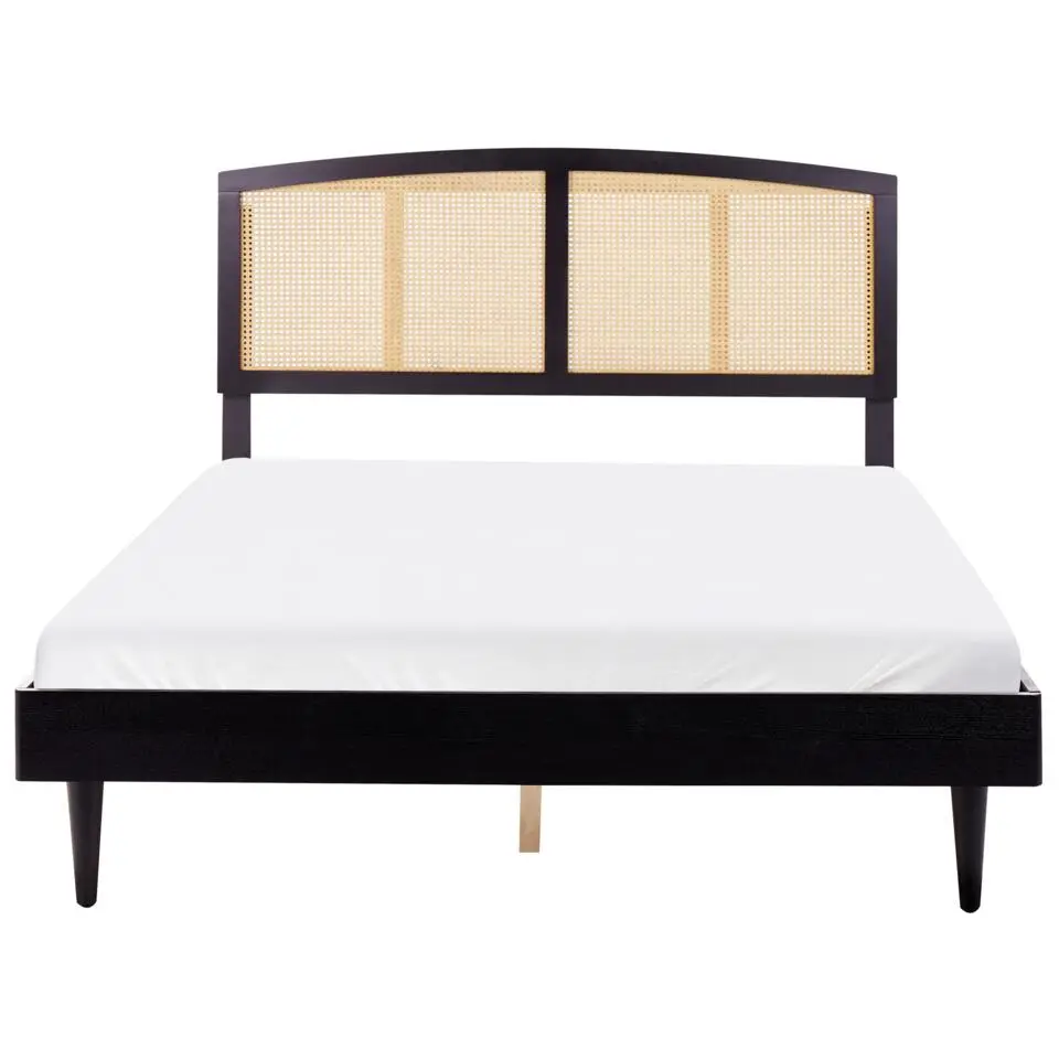 VARZY - Bed - Zwart - 160 x 200 cm - Rubberhout