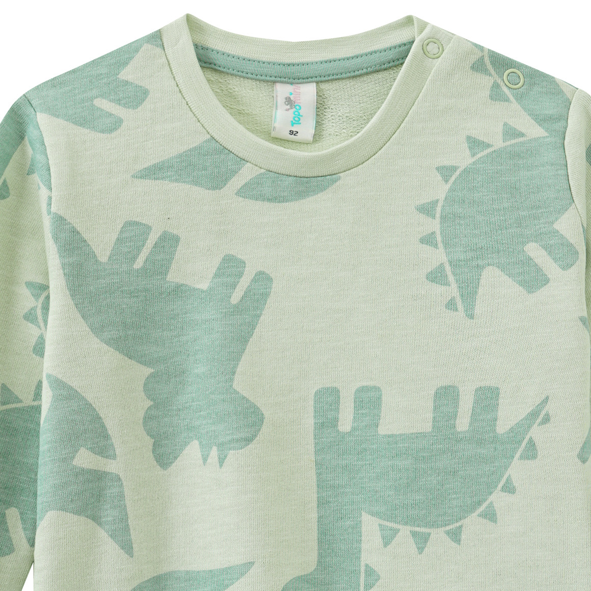 Topomini Baby Sweatshirt mit Dino-Muster hellgrün