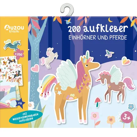 Auzou 200 Aufkleber - Einhörner und Pferde
