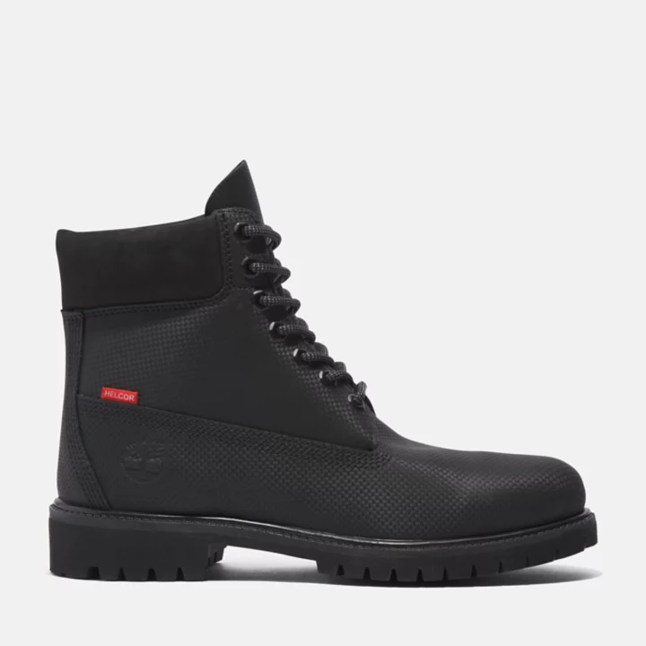 Bota Timberland Premium de 6 polegadas para homem, na cor preta.