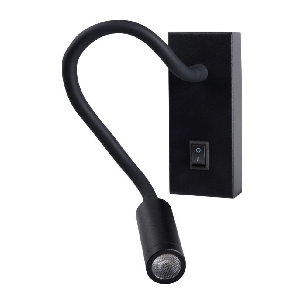 Tonil LED wandlamp in zwart, 3,3W, 145lm, met leesarm