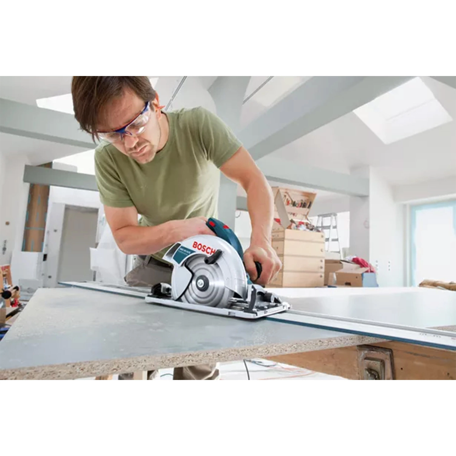 Bosch GKS 65 GCE Cirkelzaag en geleiderail in L-Boxx - 1800W - 190mm