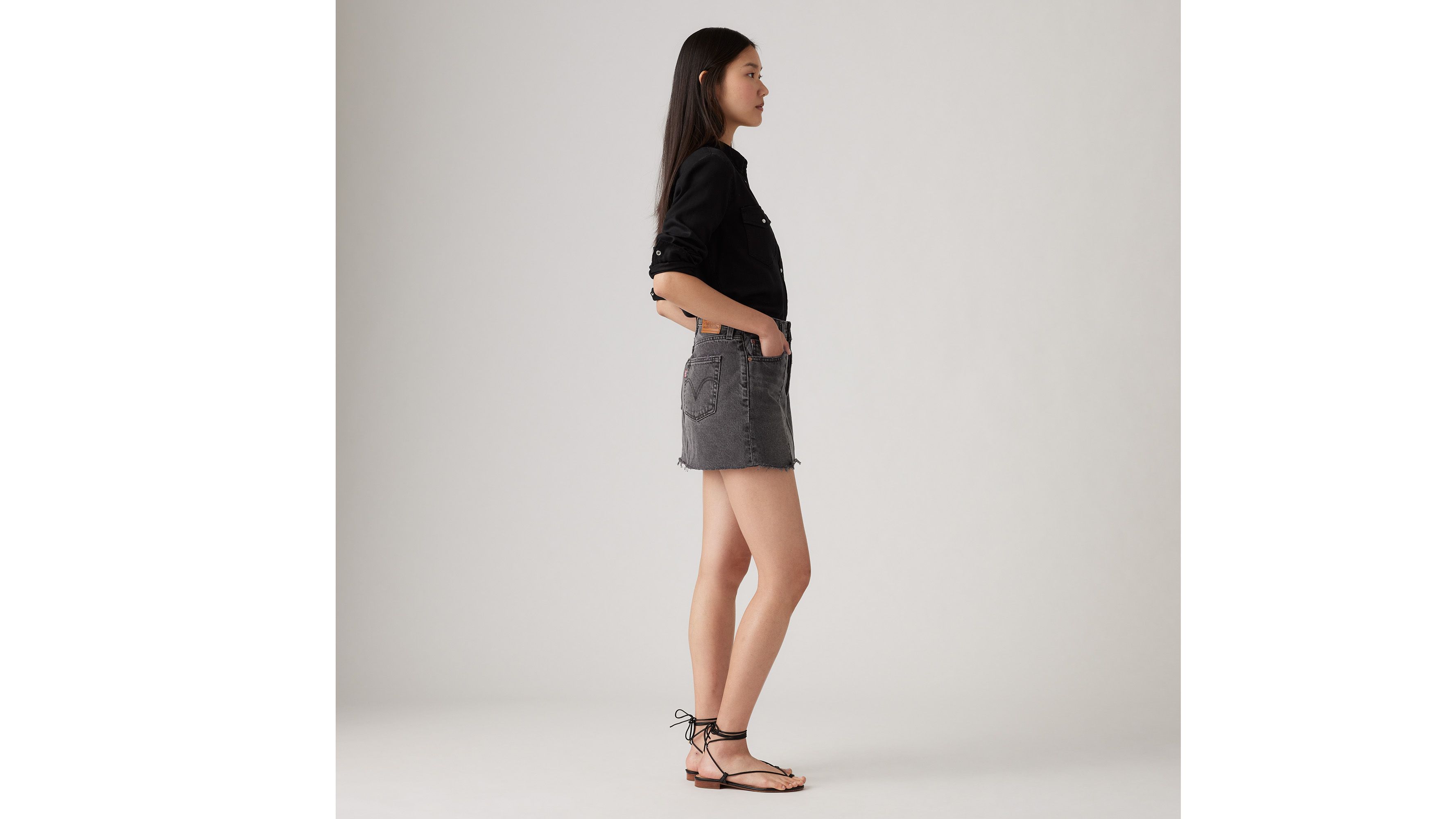 Jupe Icon effilochée - Fifth Dimension Skirt - Noir