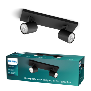 Philips Runner zwart GU10 2-lichts