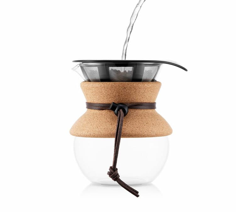 Cafetière manuelle Bodum avec filtre Pour Over liège et cuir - 4 tasses/50cl