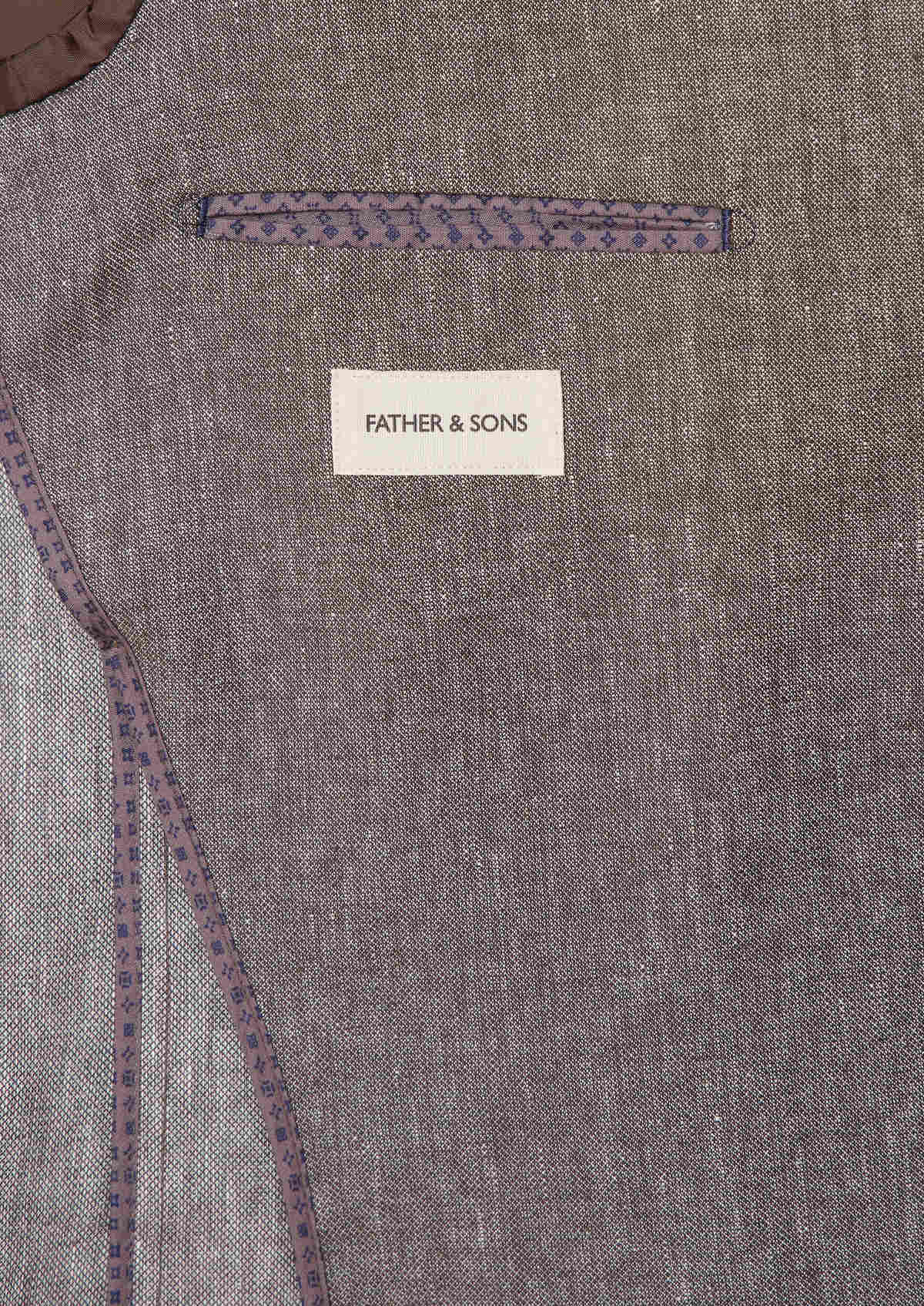 Veste casual Regular en coton et lin unis taupe