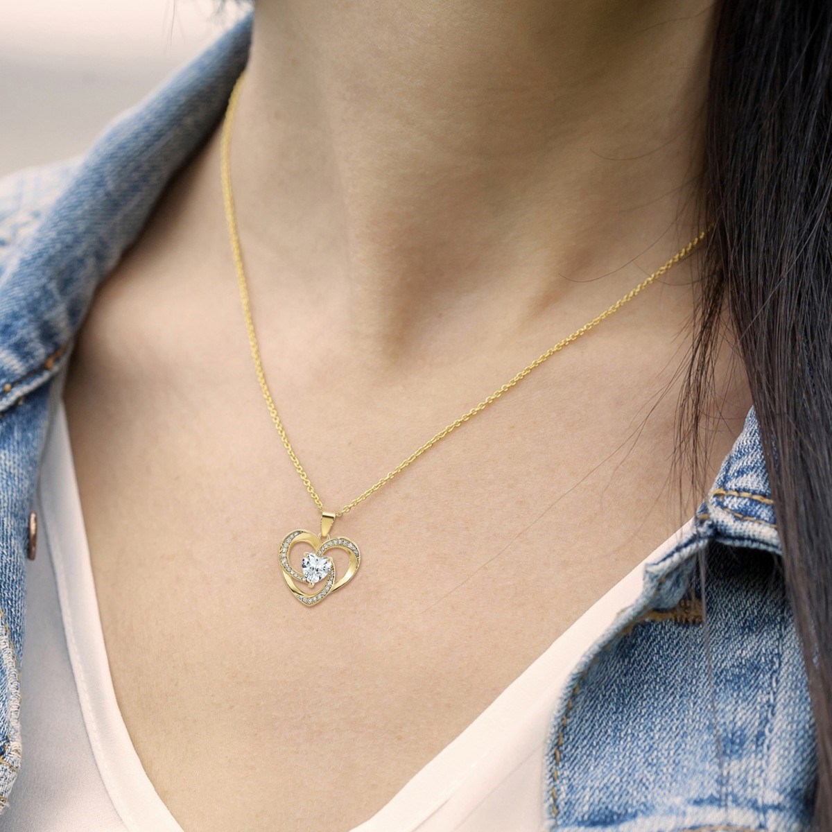Collier coeur SC Bohème orné de Zirconium