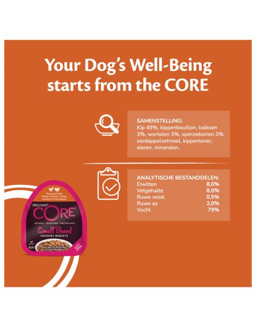 Wellness Core Small Breed Savoury Medleys 85 g - Hondenvoer
