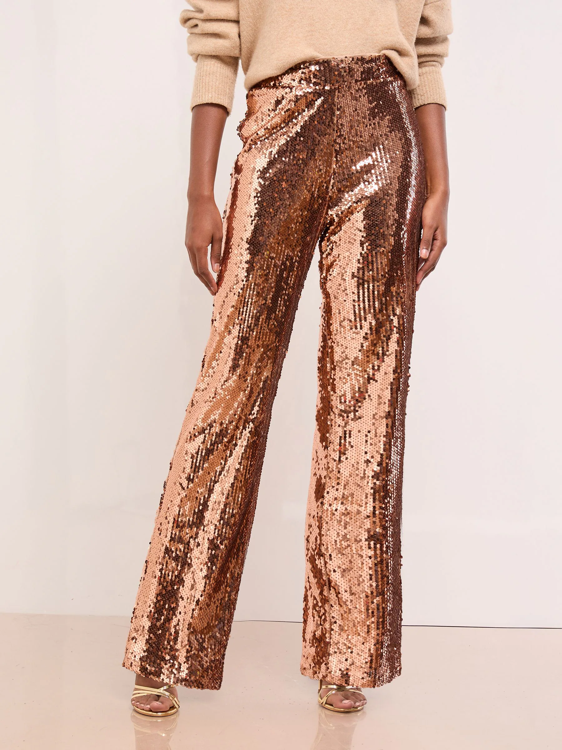 Brons - Lipsy - Broek met lovertjes