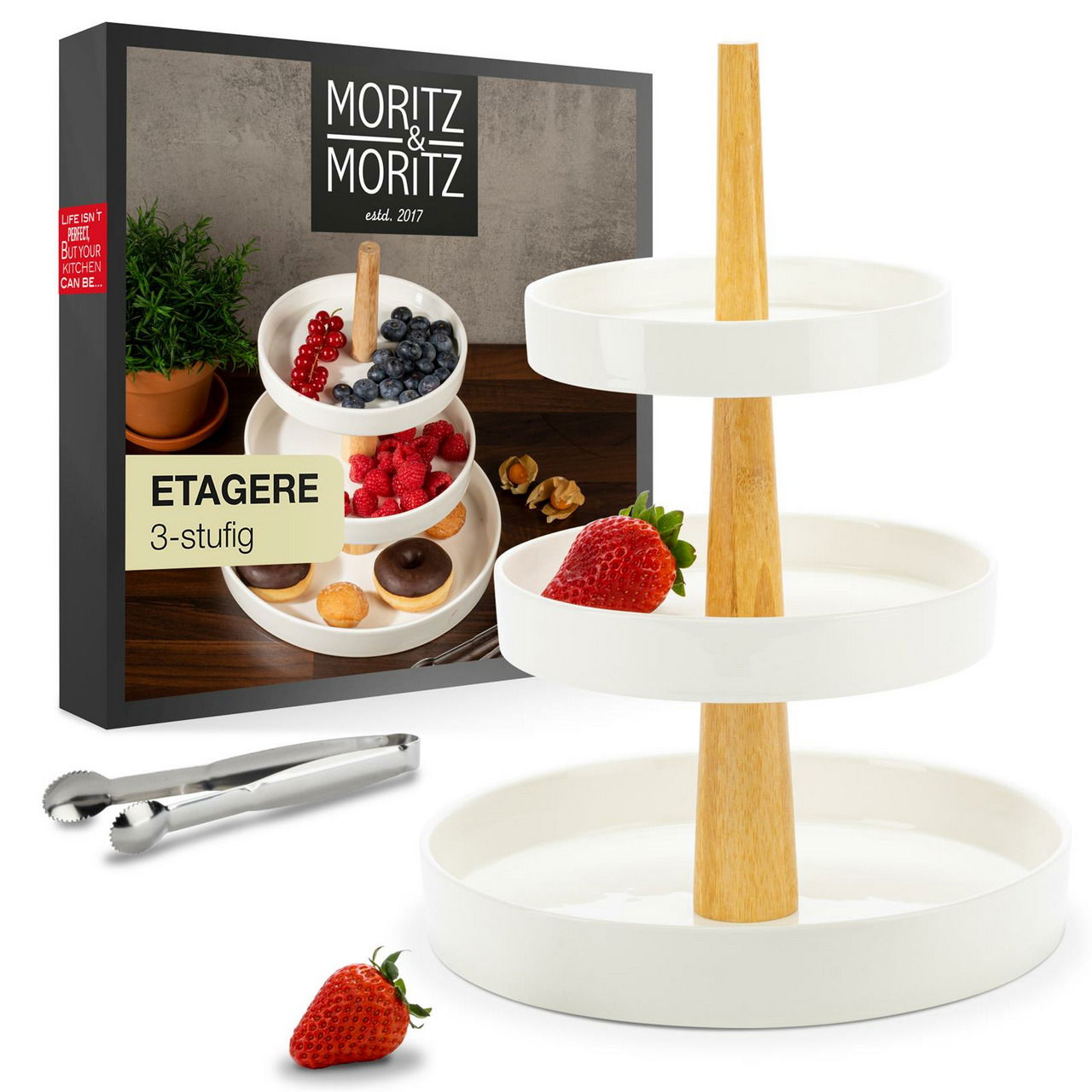 Moritz & Moritz Etagere 3-stufig weiß