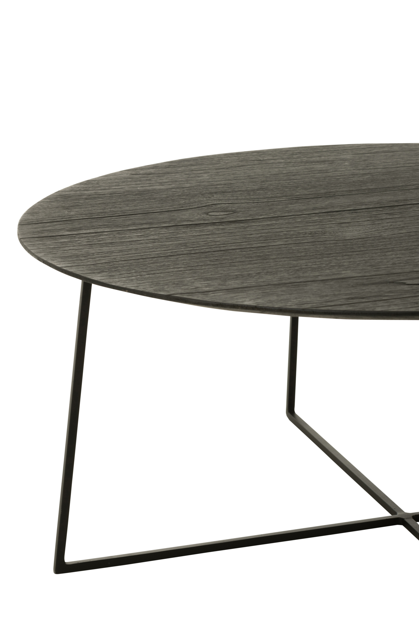 Bijzettafel Micah teakhout/metaal Zwart - set van 2